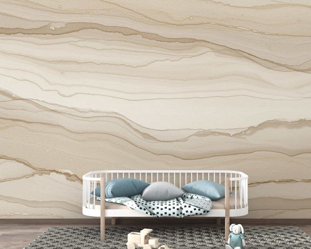 Beige Concrete Wallpaper Mural, Warm Sand Polished Concrete Wall, Minimalist Textured Mural in Taupe Greige, Modern Luxury Wall Decor 209DE