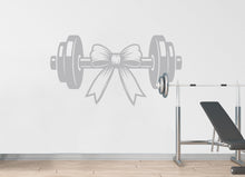 Load image into Gallery viewer, Gym Ribbon Girl Wall Decal Power fitness Women Squat Decor Workout Art Vinyl Wall Stickers Bedroom 210DE