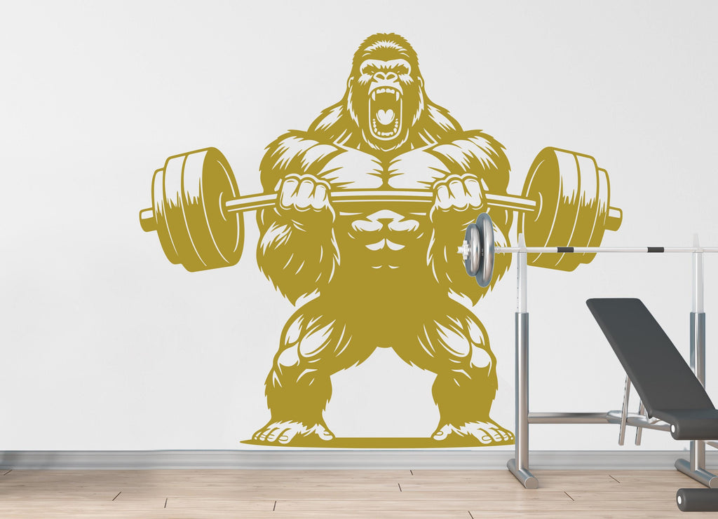 Gorilla Gym Wall Decal Bodybuilder fitness Decor Workout Art Vinyl Gym Wall Stickers Bedroom Gym Workout Skull Motivation 211DE