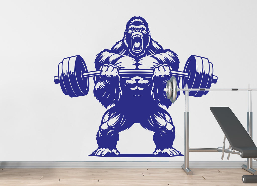 Gorilla Gym Wall Decal Bodybuilder fitness Decor Workout Art Vinyl Gym Wall Stickers Bedroom Gym Workout Skull Motivation 211DE