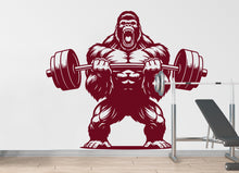 Load image into Gallery viewer, Gorilla Gym Wall Decal Bodybuilder fitness Decor Workout Art Vinyl Gym Wall Stickers Bedroom Gym Workout Skull Motivation 211DE