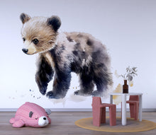 Load image into Gallery viewer, Baby Bear Wall Decal Watercolor Nursery Sticker | Woodland Animal Wall Art for Baby Room | Removable Kids Room Decor
