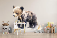 Load image into Gallery viewer, Baby Bear Wall Decal Watercolor Nursery Sticker | Woodland Animal Wall Art for Baby Room | Removable Kids Room Decor