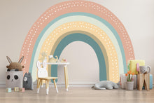 Load image into Gallery viewer, Boho Rainbow Nursery Wall Decal – Large Pastel Kids Room Mural, Gender Neutral Baby Decor 014mv