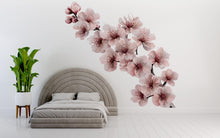 Load image into Gallery viewer, Cherry Blossom Wall Decal – Large Sakura Branch Mural for Bedroom Accent Wall 020mv