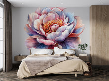 Load image into Gallery viewer, Large Peony Wall Decal – Watercolor Flower Mural for Bedroom Accent Wall Decor 021mv