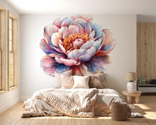 Load image into Gallery viewer, Large Peony Wall Decal – Watercolor Flower Mural for Bedroom Accent Wall Decor 021mv