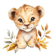 Load image into Gallery viewer, Cute Lion Cub Nursery Wall Decal – Safari Baby Room Wall Art, Gender Neutral Kids Decor 031mv