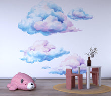 Load image into Gallery viewer, Pastel Cloud Nursery Wall Decals – Soft Sky Baby Room Wall Art, Gender Neutral Decor 035mv