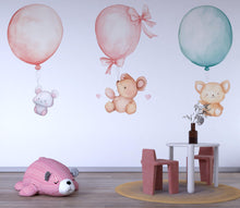 Load image into Gallery viewer, Balloon Animal Nursery Wall Decals – Cute Baby Room Wall Art, Gender Neutral Decor 041mv