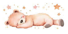 Load image into Gallery viewer, Sleeping Bear Nursery Wall Decal – Cute Baby Bear Bedtime Wall Art for Kids Room 046mv