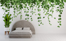 Load image into Gallery viewer, Hanging Ivy Wall Decal – Greenery Vines Above Bed Bedroom Wall Mural 067mv