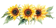 Load image into Gallery viewer, Large Sunflower Wall Decal – Watercolor Sunflower Mural for Living Room, Bright Floral Statement Wall Art 070mv