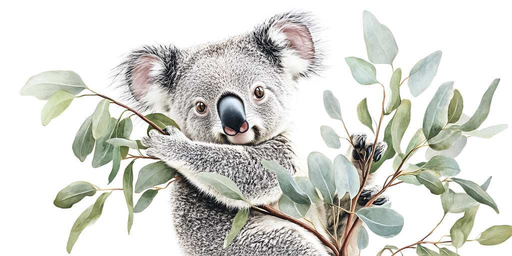 Realistic Koala Wall Decal Nursery Sticker | Cute Australian Animal Mural for Kids Room | Peel & Stick Removable Vinyl | Baby Nursery Wall