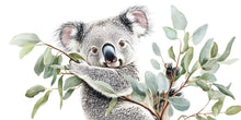 Load image into Gallery viewer, Realistic Koala Wall Decal Nursery Sticker | Cute Australian Animal Mural for Kids Room | Peel &amp; Stick Removable Vinyl | Baby Nursery Wall