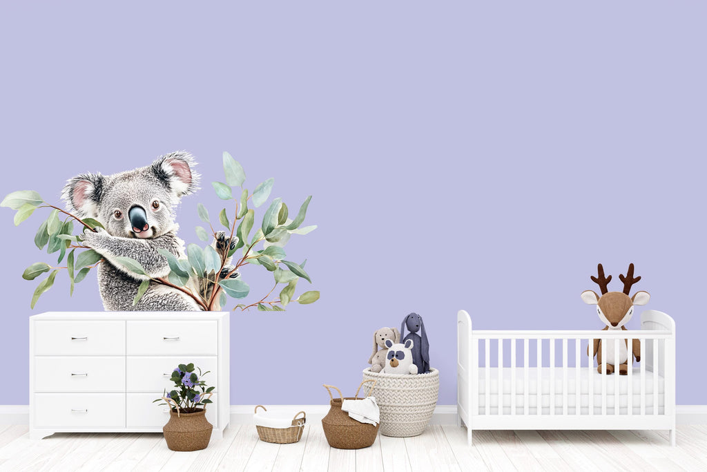 Realistic Koala Wall Decal Nursery Sticker | Cute Australian Animal Mural for Kids Room | Peel & Stick Removable Vinyl | Baby Nursery Wall