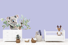 Load image into Gallery viewer, Realistic Koala Wall Decal Nursery Sticker | Cute Australian Animal Mural for Kids Room | Peel &amp; Stick Removable Vinyl | Baby Nursery Wall