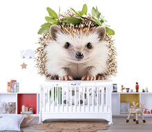 Load image into Gallery viewer, Adorable Hedgehog Wall Decal Nursery Sticker | Cute Woodland Animal Mural for Kids Room | Peel &amp; Stick Removable Vinyl | Baby Nursery Wall