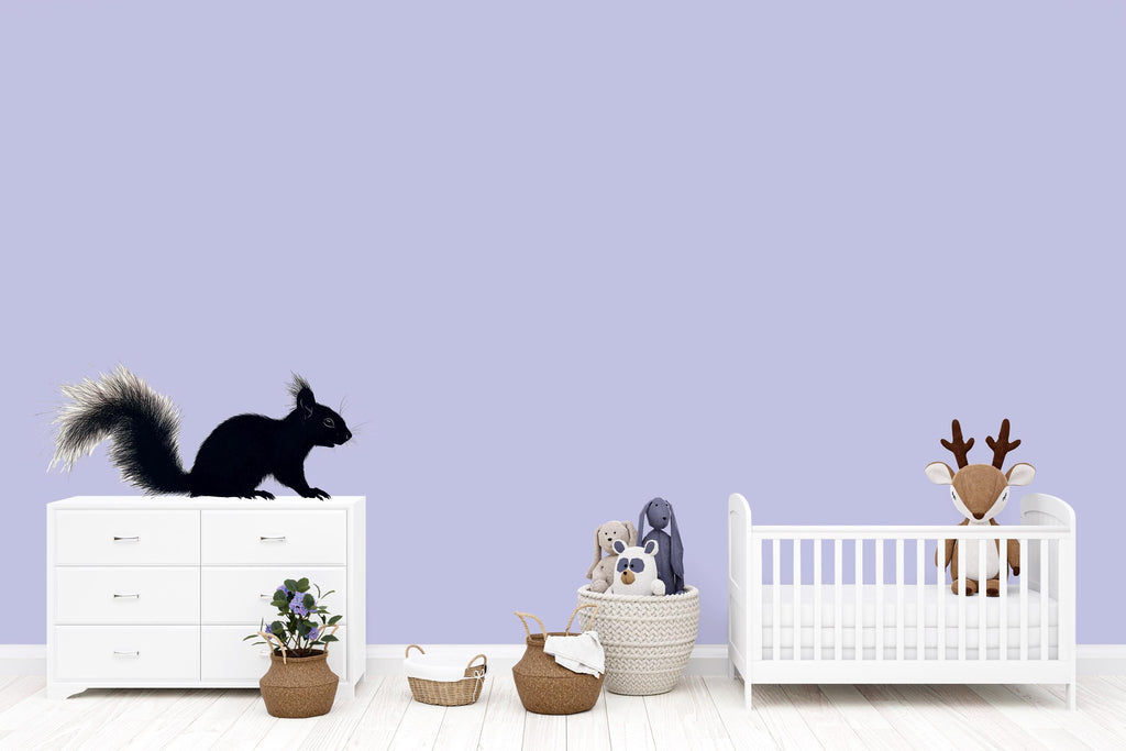 Black Squirrel Wall Decal for Nursery | Woodland Animal Silhouette Sticker | Kids Room Decor | Peel & Stick Removable Mural | Modern Forest