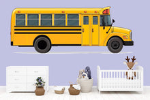 Load image into Gallery viewer, School Bus Wall Decal for Kids | Yellow Bus Wall Sticker | Classroom And Playroom Decor | Removable Peel &amp; Stick Mural | Nursery