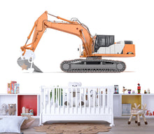 Load image into Gallery viewer, Excavator Wall Decal for Kids | Construction Truck Wall Sticker | Boys Room Decor | Peel &amp; Stick Nursery Mural | Bulldozer Theme Playroom