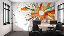 Load image into Gallery viewer, Abstract Sunburst Wall Mural – Color Splash Paint Explosion Large Removable Wall Art for Office, Studio or Living Room 086mv