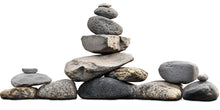 Load image into Gallery viewer, Zen Stone Stack Wall Mural, Neutral Rock Wall Art, Large Minimalist Removable Wall Decal 098mv