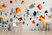 Load image into Gallery viewer, Colorful Abstract Nursery Wall Mural, Kids Room Geometric Wall Decal, Modern Playroom Removable Wall Art Wall Art 101mv