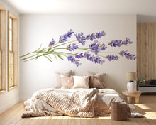 Load image into Gallery viewer, Lavender Wall Decal, Large Floral Bedroom Wall Art, Provence Inspired Removable Headboard Mural 115mv