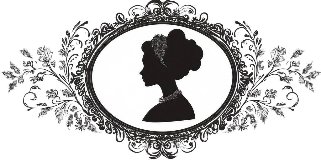 Victorian Cameo Wall Decal, Large Silhouette Headboard Art, Vintage Removable Bedroom Mural 130mv