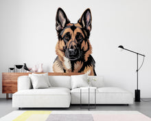 Load image into Gallery viewer, German Shepherd Dog wall decal Dog decor Dog kids Dog wall art Decal Dog Lover Animals Dog Wall Bathroom Wall Decals Vinyl 212DE