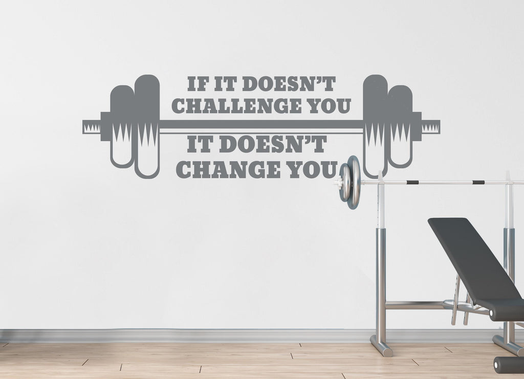 Gym Wall Decal Barbell fitness Skull Decor Workout Art Vinyl Gym Wall Stickers Bedroom Gym Workout Workout Motivation 215DE