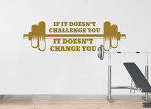 Load image into Gallery viewer, Gym Wall Decal Barbell fitness Skull Decor Workout Art Vinyl Gym Wall Stickers Bedroom Gym Workout Workout Motivation 215DE