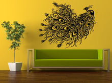 Load image into Gallery viewer, Wall Decal Vinyl Sticker Decals Peal And Stick Cheap Free Shipping Decor Art Beautiful Peacock Pretty Bird Amazing Feathers L419