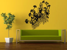 Load image into Gallery viewer, Wall Decal Vinyl Sticker Decals Peal And Stick Cheap Free Shipping Decor Art Beautiful Girl Woman Peacock Pretty Bird Amazing Feathers L422