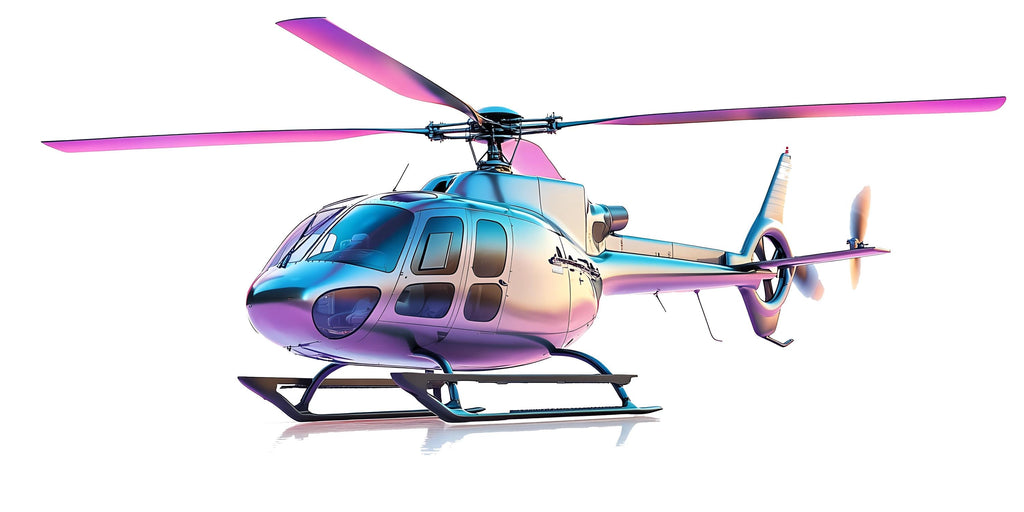 Colorful Helicopter Wall Decal | Gradient Aviation Kids Wall Art | Peel Stick Removable Sticker for Nursery & Playroom | Modern Helicopter