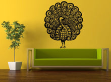 Load image into Gallery viewer, Wall Decal Vinyl Sticker Decals Peal And Stick Cheap Free Shipping Decor Art Beautiful Girl Woman Peacock Pretty Bird Amazing Feathers L423