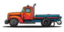 Load image into Gallery viewer, Colorful Tow Truck Wall Decal for Kids | Bold Cartoon Tow Truck Nursery Wall Sticker | Large Removable Peel &amp; Stick Boys Room Mural