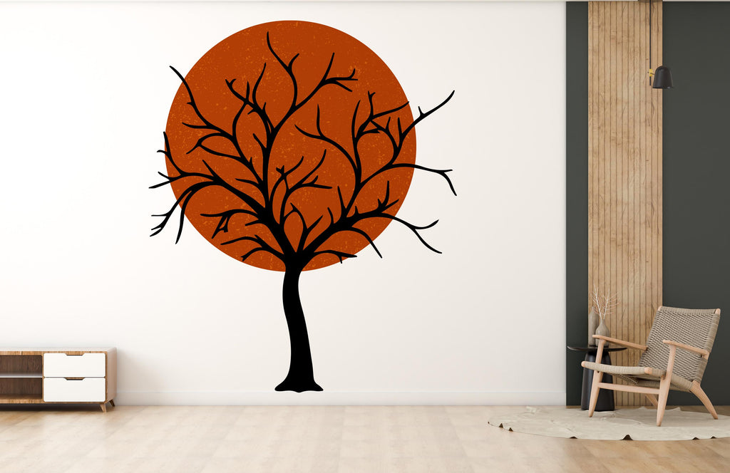 Sun Tree Wall Decal, Nursery Boho Circle Decor, Bed Arch Sticker, Hedboard Wall Decal, Wall Decal, Arch Wall Decal Sticker 1016RS