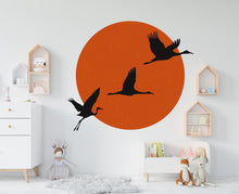 Load image into Gallery viewer, Sun Bird Wall Decal, Nursery Sunset Boho Circle Decor, Bed Arch Sticker, Hedboard Wall Decal, Wall Decal, Arch Wall Decal Sticker 1017RS