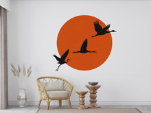 Load image into Gallery viewer, Sun Bird Wall Decal, Nursery Sunset Boho Circle Decor, Bed Arch Sticker, Hedboard Wall Decal, Wall Decal, Arch Wall Decal Sticker 1017RS