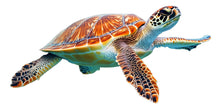 Load image into Gallery viewer, Sea Turtle Wall Decal | Realistic Ocean Turtle Wall Sticker for Kids Room | Peel &amp; Stick Nursery Mural | Underwater Marine Animal Decor