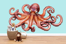 Load image into Gallery viewer, Realistic Octopus Wall Decal for Kids Room | Giant Ocean Animal Sticker | Peel and Stick Sea Creature Mural | Nursery &amp; Playroom Underwater