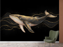 Load image into Gallery viewer, Whale wallpaper Restaurant Watercolor Wall Mural – Underwater Coral Peel stick decor Ocean wall decal, Fish art Kids Room or Nursery 1002RS