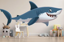 Load image into Gallery viewer, Cute Shark Wall Decal for Kids Room | Ocean Animal Sticker | Peel &amp; Stick Nursery Wall Art | Fun Sea Creature Mural for Playroom, Bedroom