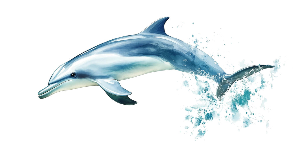 Watercolor Dolphin Wall Decal for Kids Room | Ocean Nursery Wall Sticker | Peel & Stick Sea Animal Mural | Baby Room Decor | Playroom