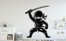 Load image into Gallery viewer, Ninja Wall Decal Ninja Art Wall Decal Sports Vinyl Ninja Gifts Kicks Wall Stickers Sport Kids Room Black Belt Judo Jiu Jitsu MMA Art 222DE