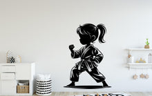 Load image into Gallery viewer, Karate Girl Wall Decal Karate Wall Decal Sports Vinyl Gifts Kicks Wall Stickers Sport Kids Room Black Belt Judo Jiu Jitsu MMA Art 223DE
