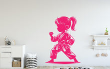 Load image into Gallery viewer, Karate Girl Wall Decal Karate Wall Decal Sports Vinyl Gifts Kicks Wall Stickers Sport Kids Room Black Belt Judo Jiu Jitsu MMA Art 223DE