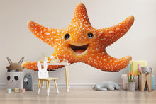 Load image into Gallery viewer, Smiling Starfish Wall Decal | Cute Ocean Nursery Peel And Stick Wall Sticker | Happy Sea Star Kids Room Decor | Baby Nursery Wall Art